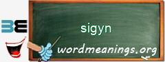 WordMeaning blackboard for sigyn